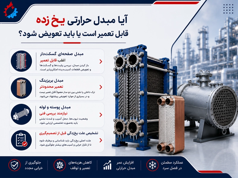 آیا مبدل حرارتی یخ زده قابل تعمیر است یا باید تعویض شود؟